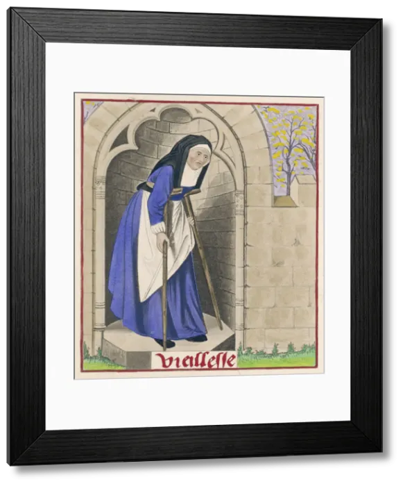 Framed Print : OLD MEDIEVAL WOMAN Framed Print : OLD MEDIEVAL WOMAN