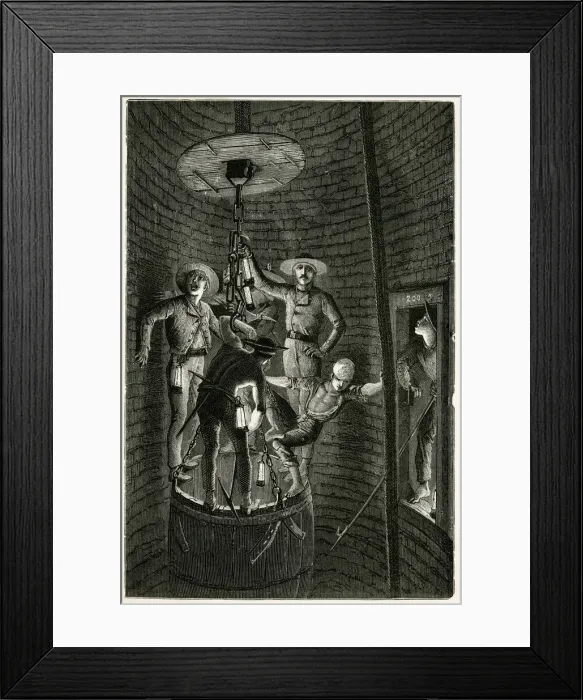 Framed Print : FRENCH MINERS, LIFT SHAFT Framed Print : FRENCH MINERS, LIFT SHAFT