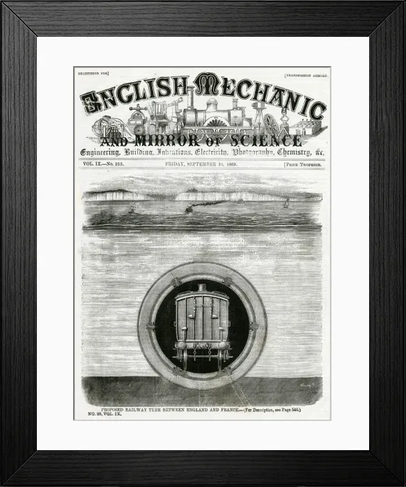 Framed Print : Bateman and Revys railway tube project 1869 Framed Print : Bateman and Revys railway tube project 1869
