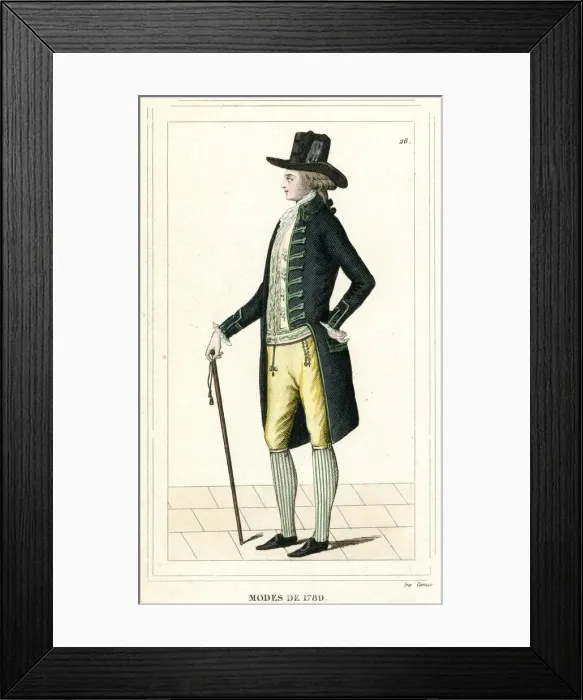 Framed Print : Mens clothing for 1789 Framed Print : Mens clothing for 1789