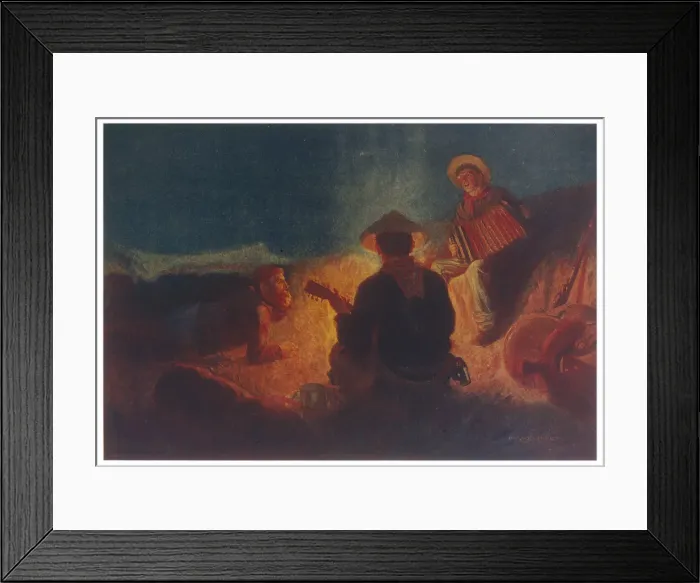 Framed Print : SINGING ROUND CAMP FIRE Framed Print : SINGING ROUND CAMP FIRE