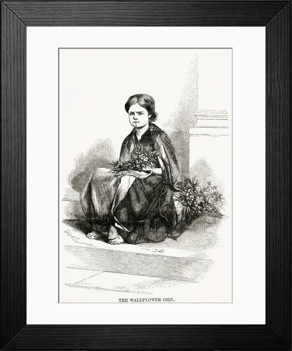 Framed Print : WALLFLOWER GIRL 1850