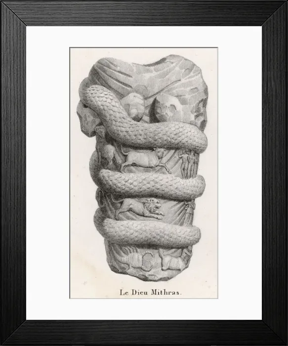 Framed Print : MITHRAS depicted by the Gauls as a serpent, symbol of eternity, Framed Print : MITHRAS depicted by the Gauls as a serpent, symbol of eternity,