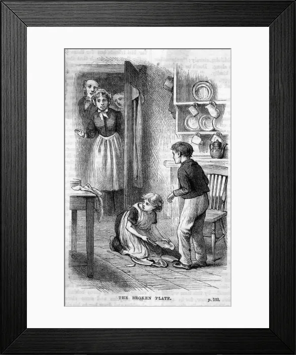 Framed Print : BROKEN PLATE IN KITCHEN Framed Print : BROKEN PLATE IN KITCHEN
