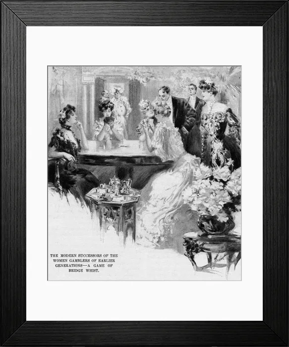 Framed Print : CARDS / BRIDGE 1903-4 Framed Print : CARDS / BRIDGE 1903-4