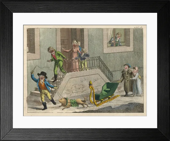 Framed Print : Thalberg - Children - Sledge Framed Print : Thalberg - Children - Sledge
