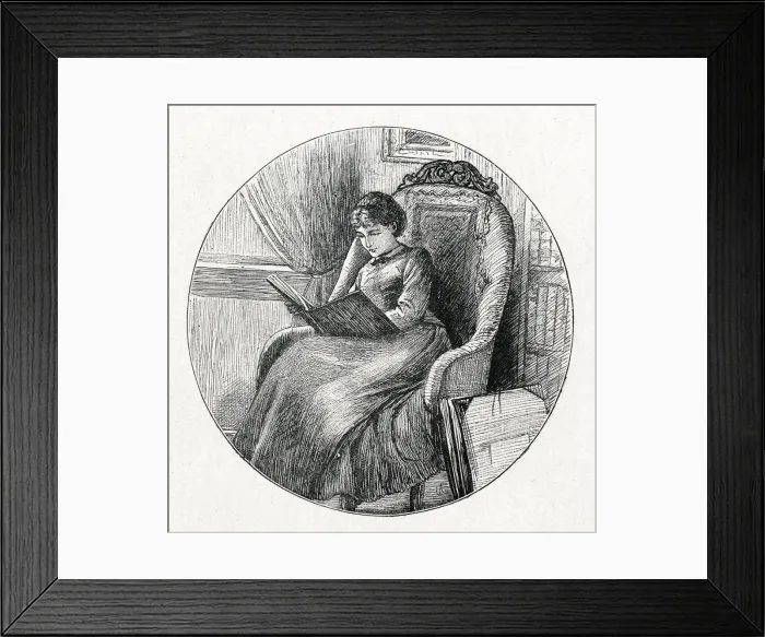 Framed Print : GIRL READING A BOOK