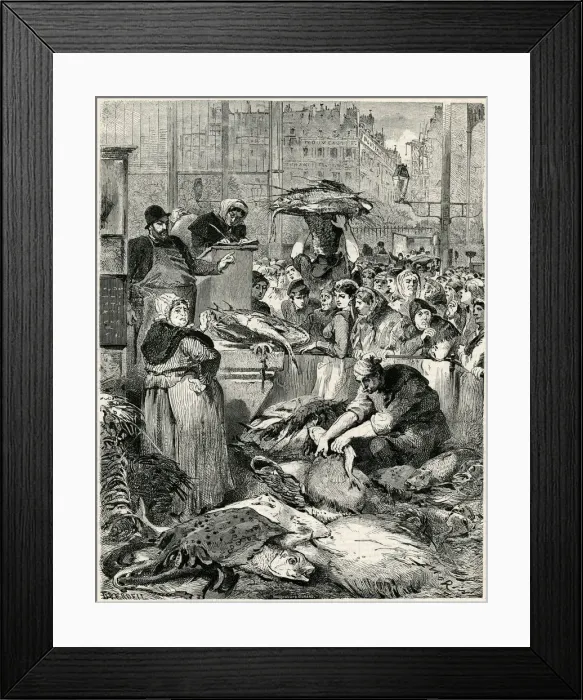 Framed Print : Sale of the fish 1869 Framed Print : Sale of the fish 1869