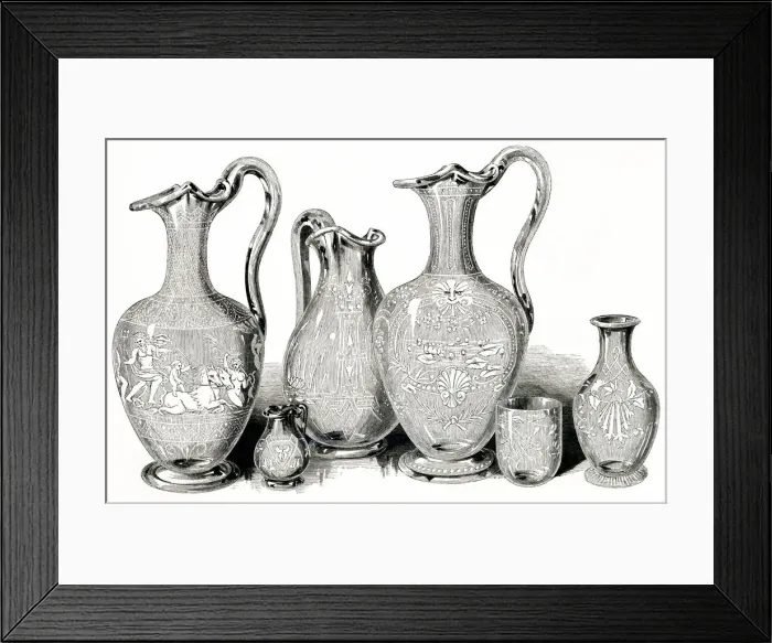Framed Print : Great Exhibition - Glassware 1851 Framed Print : Great Exhibition - Glassware 1851
