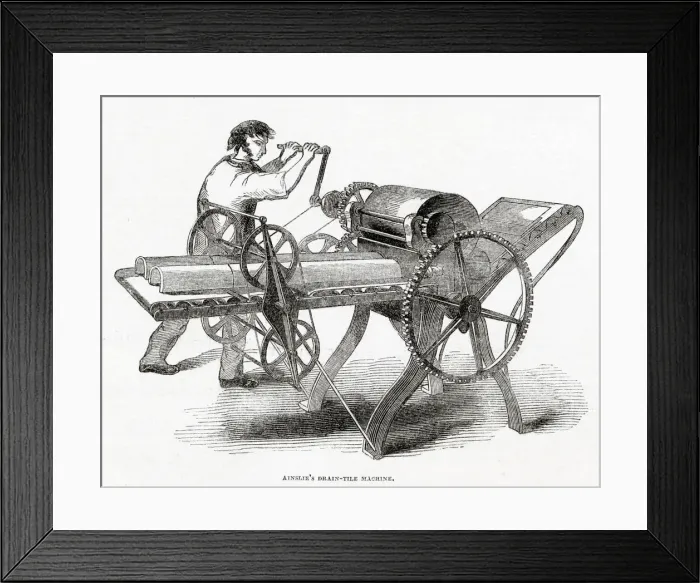 Framed Print : John Ainslies tile machine 1846 Framed Print : John Ainslies tile machine 1846