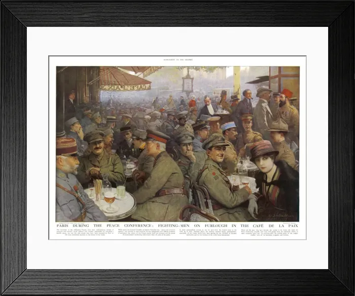 Framed Print : Paris Cafe in 1917 Framed Print : Paris Cafe in 1917