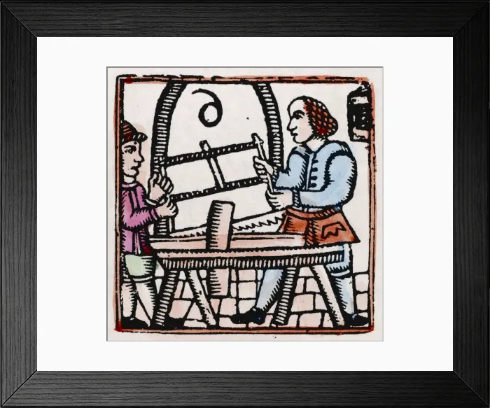 Framed Print : 17th century Woodworkers Framed Print : 17th century Woodworkers