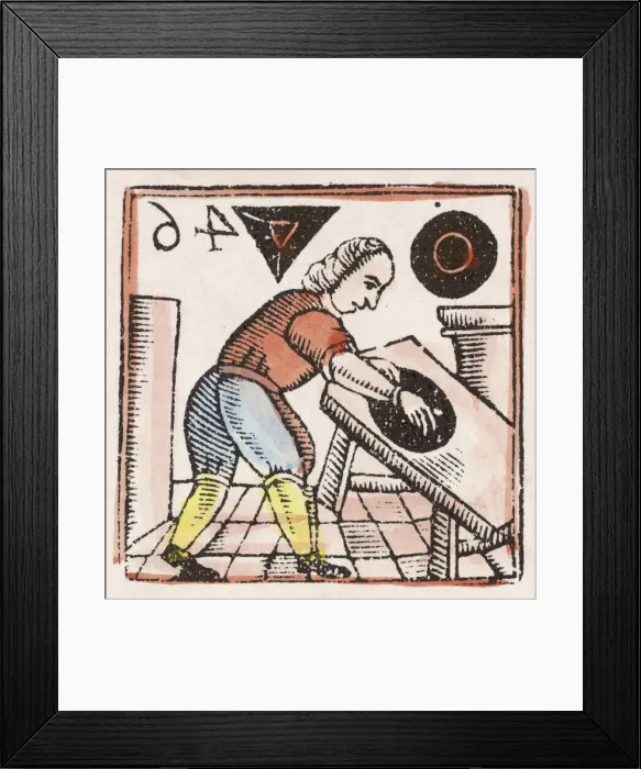 Framed Print : 17th century Mens Hatter Framed Print : 17th century Mens Hatter
