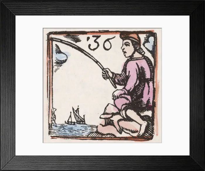 Framed Print : 17th century Fishing - Woodcut - 36 Framed Print : 17th century Fishing - Woodcut - 36