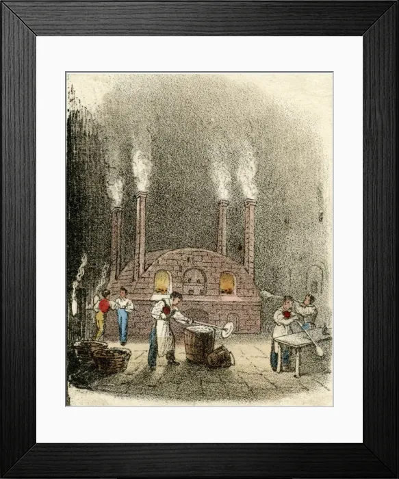 Framed Print : GLASS WORKS, 1830 Framed Print : GLASS WORKS, 1830