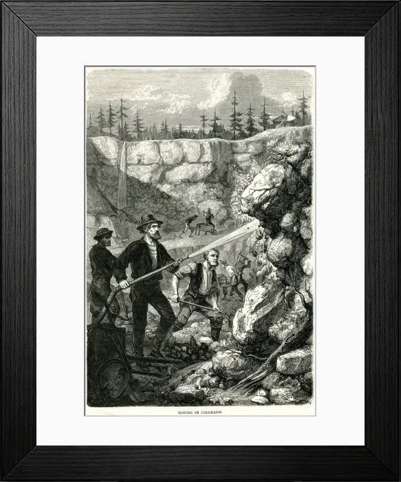 Framed Print : GOLD MINING / HYDRAULIC / US Framed Print : GOLD MINING / HYDRAULIC / US