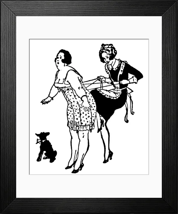 Framed Print : LACING UP A LADY Framed Print : LACING UP A LADY