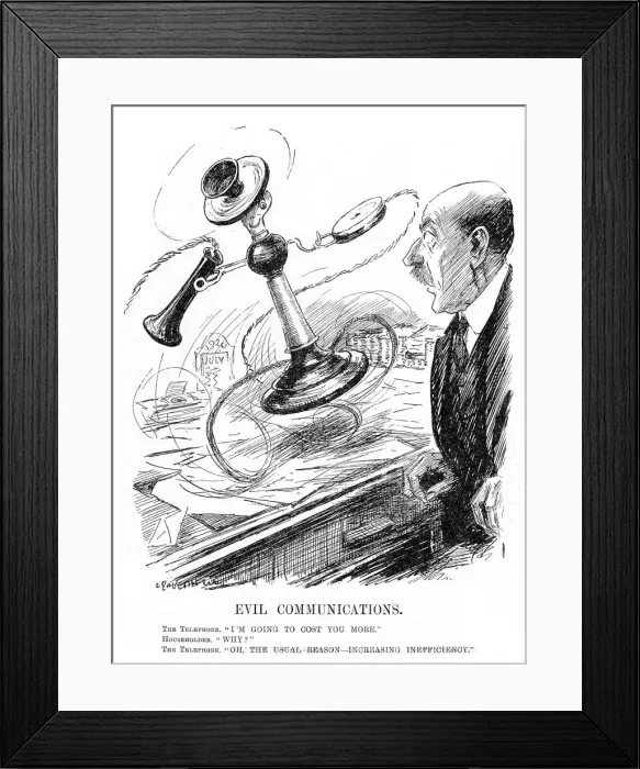 Framed Print : TELEPHONE RATES UP / PUNCH Framed Print : TELEPHONE RATES UP / PUNCH