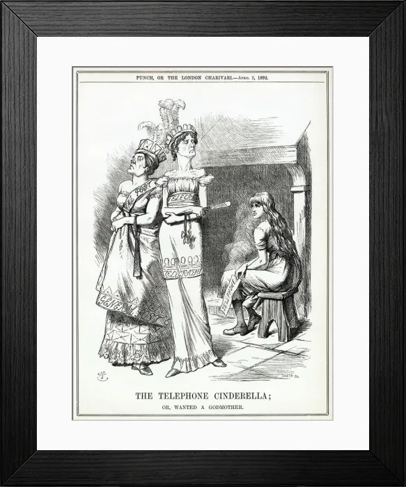 Framed Print : Cartoon, The Telephone Cinderella Framed Print : Cartoon, The Telephone Cinderella