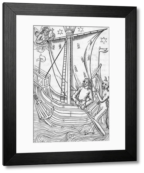 Framed Print : DEVIL ATTACKS SHIP, C15 Framed Print : DEVIL ATTACKS SHIP, C15