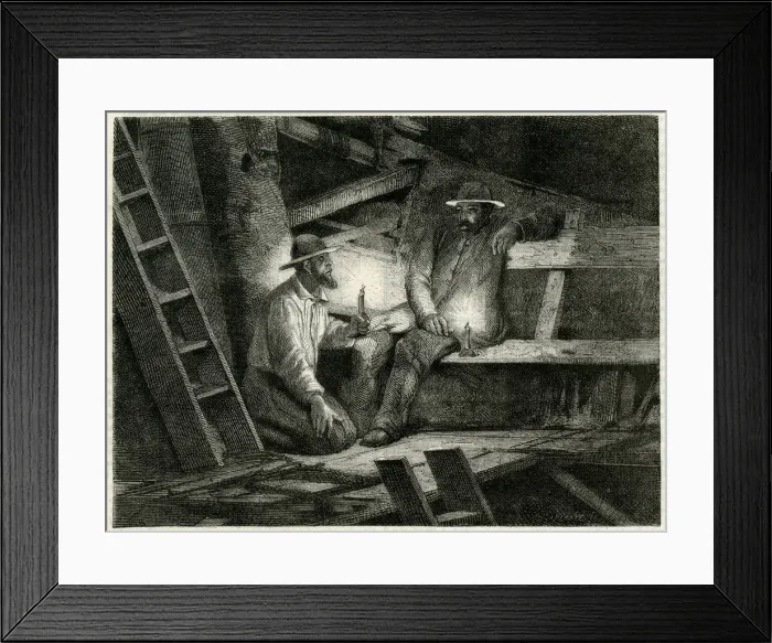 Framed Print : TIN MINERS RESTING / 1880 Framed Print : TIN MINERS RESTING / 1880