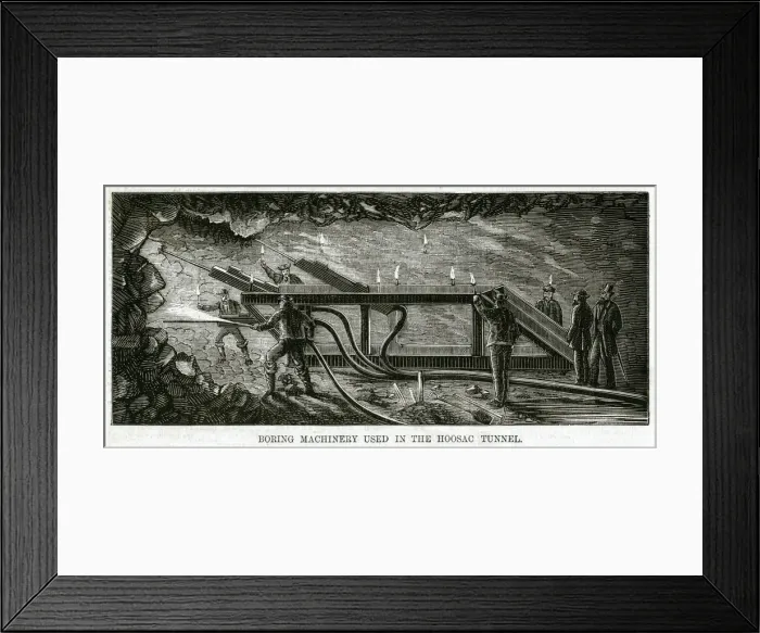 Framed Print : Boring machine used in the Hoosac tunnel 1869 Framed Print : Boring machine used in the Hoosac tunnel 1869