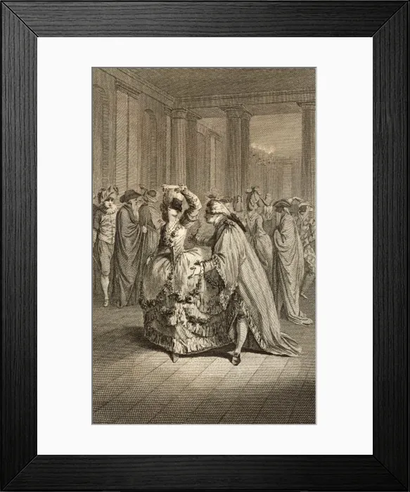 Framed Print : MASKED BALL / FRANCE / 1780 Framed Print : MASKED BALL / FRANCE / 1780