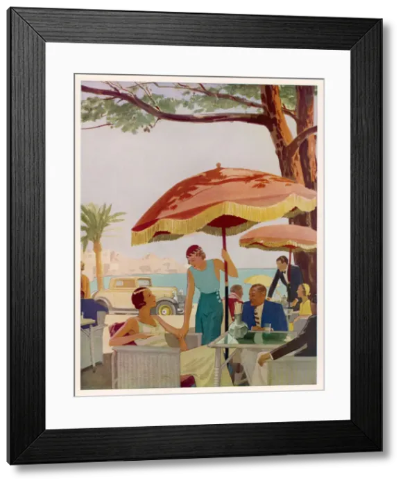 Framed Print : SCENE AT RIVIERA CAFE Framed Print : SCENE AT RIVIERA CAFE