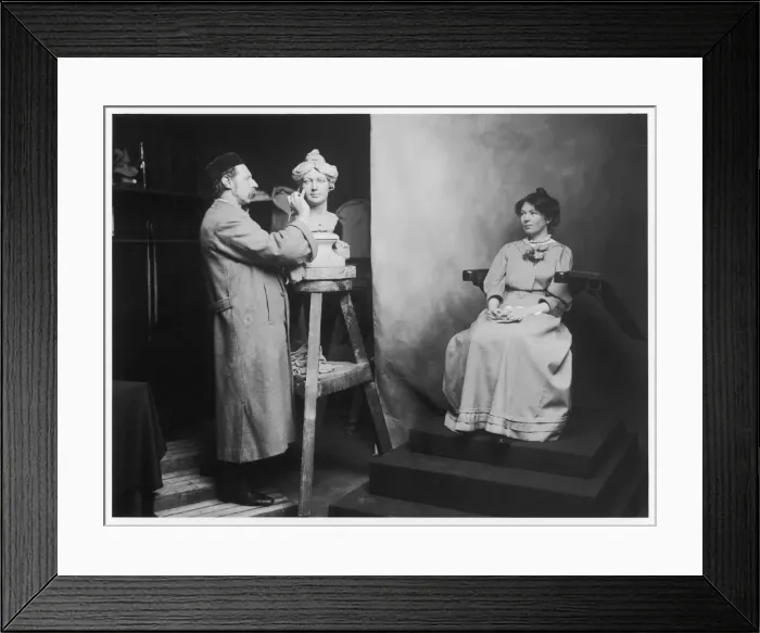 Framed Print : Christabel Pankhurst models for Madame Tussauds Framed Print : Christabel Pankhurst models for Madame Tussauds