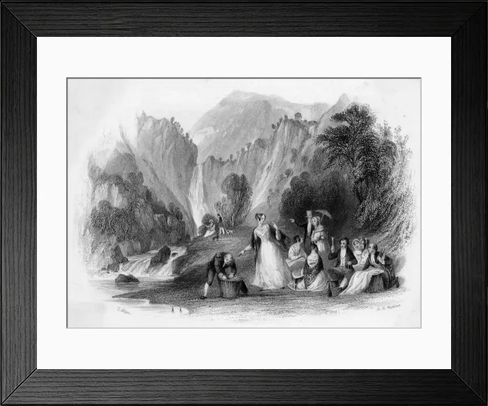 Framed Print : PICNIC BY RIVER / ALLOM Framed Print : PICNIC BY RIVER / ALLOM