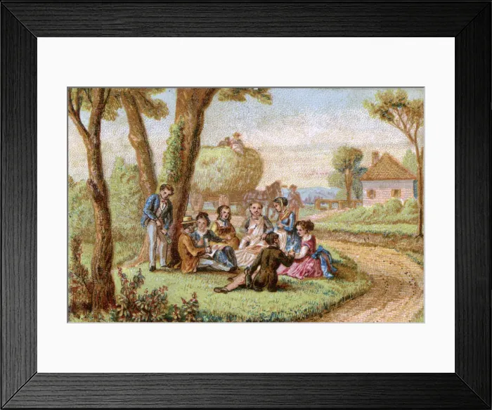 Framed Print : FAMILY PICNIC / VILLAGE GN Framed Print : FAMILY PICNIC / VILLAGE GN