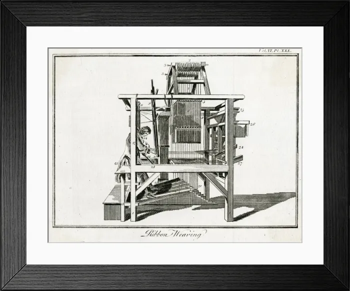 Framed Print : RIBBON WEAVING LOOM Framed Print : RIBBON WEAVING LOOM