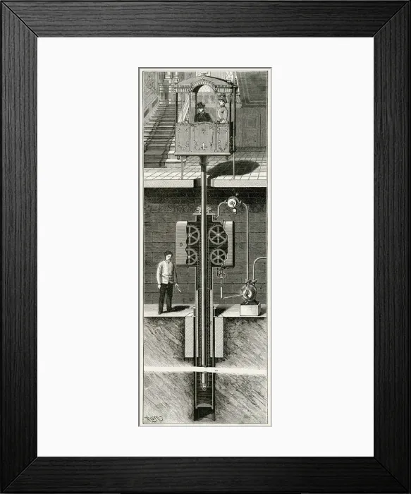 Framed Print : EDOUX LIFT 1887 Framed Print : EDOUX LIFT 1887