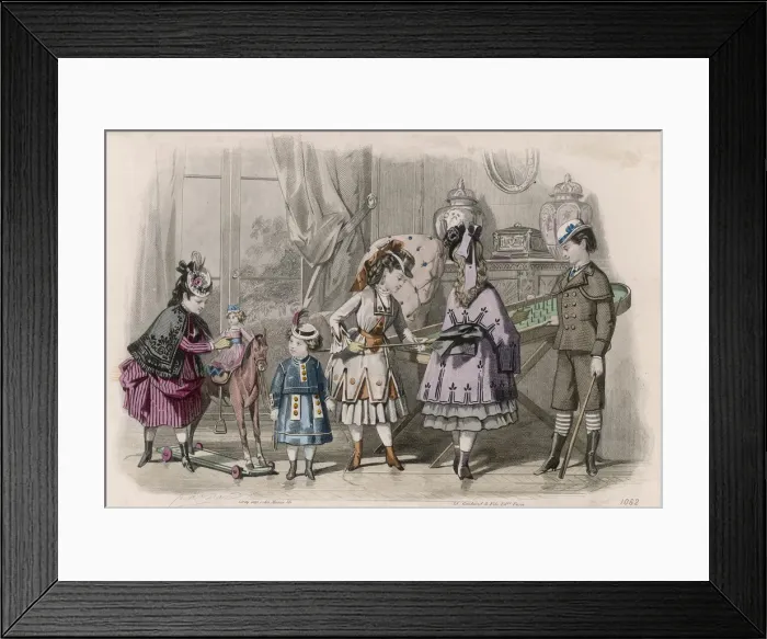 Framed Print : Child Fashions circa 1870 Framed Print : Child Fashions circa 1870