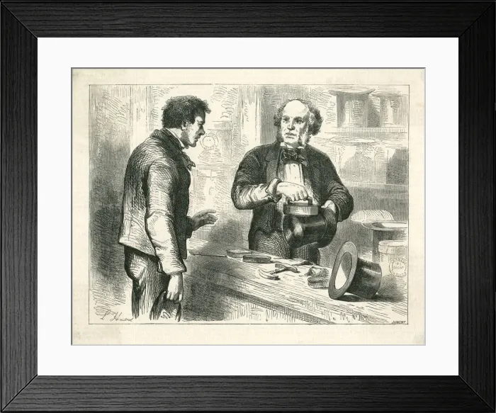 Framed Print : IRONING TOP HAT 1860 Framed Print : IRONING TOP HAT 1860