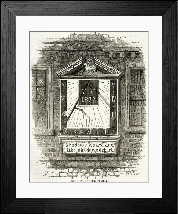 Framed Print : SUNDIAL / TEMPLE / LONDON Framed Print : SUNDIAL / TEMPLE / LONDON