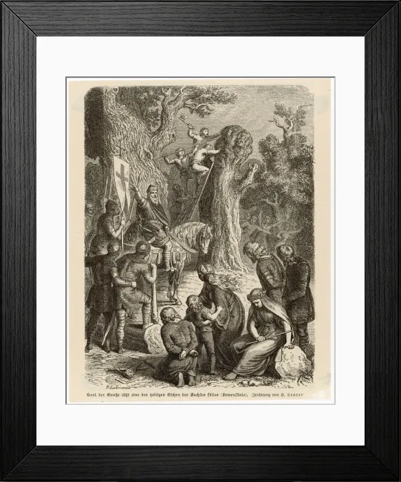 Framed Print : SACRED OAK DESTROYED Framed Print : SACRED OAK DESTROYED