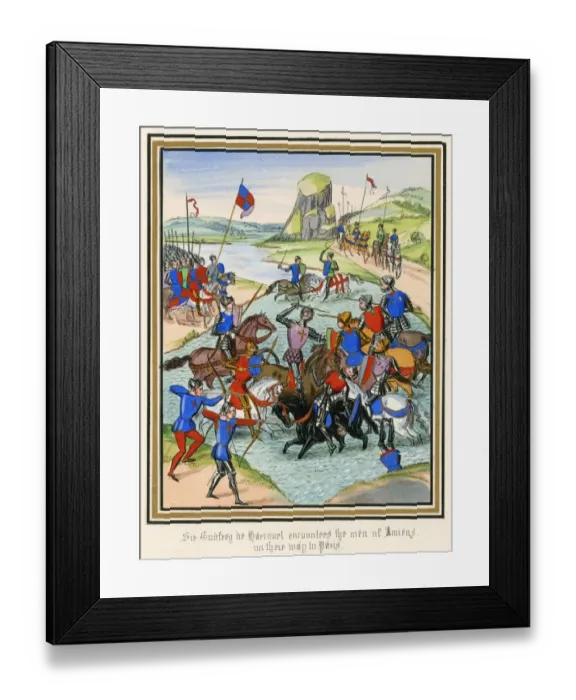 Framed Print : 100 Years War and Sir Godfrey Conquering Amiens Framed Print : 100 Years War and Sir Godfrey Conquering Amiens