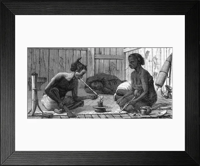 Framed Print : OPIUM SMOKERS, MALAYSIA Framed Print : OPIUM SMOKERS, MALAYSIA