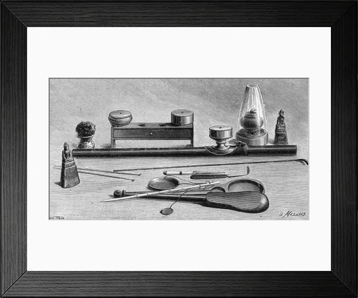 Framed Print : OPIUM SMOKING TOOLS Framed Print : OPIUM SMOKING TOOLS
