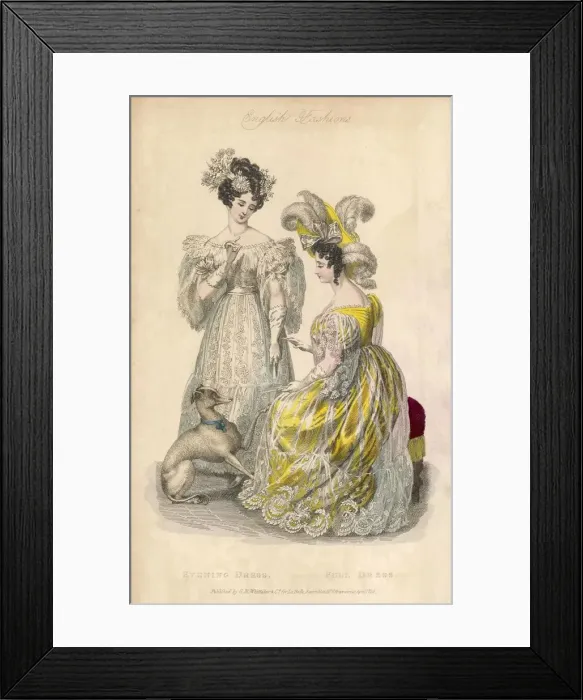 Framed Print : EVENING DRESS 1830 Framed Print : EVENING DRESS 1830