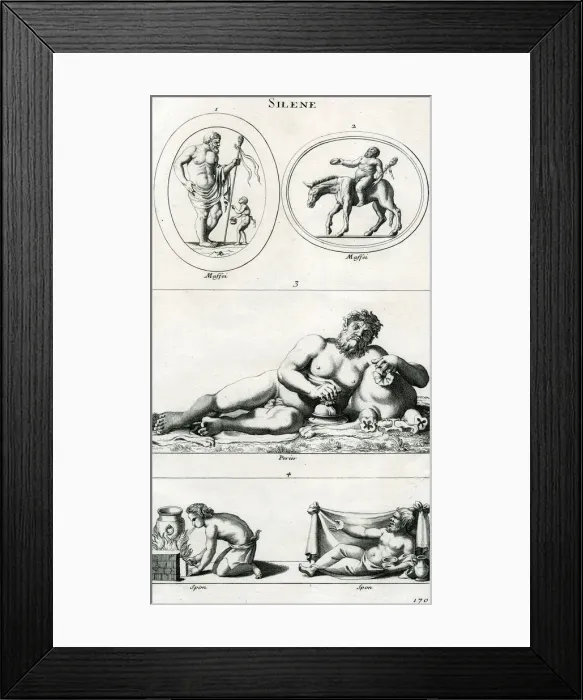Framed Print : SILENUS. Attendant and nurse of Bacchus, usually drunk Framed Print : SILENUS. Attendant and nurse of Bacchus, usually drunk