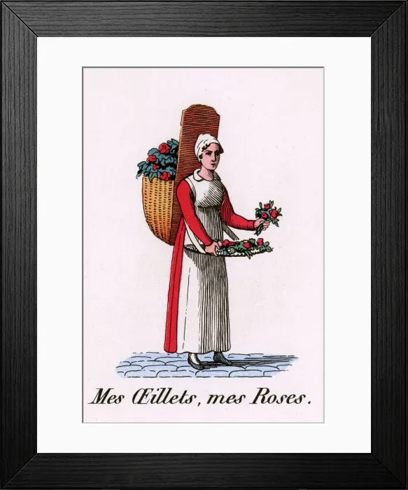 Framed Print : Cries of Paris - flower seller Framed Print : Cries of Paris - flower seller