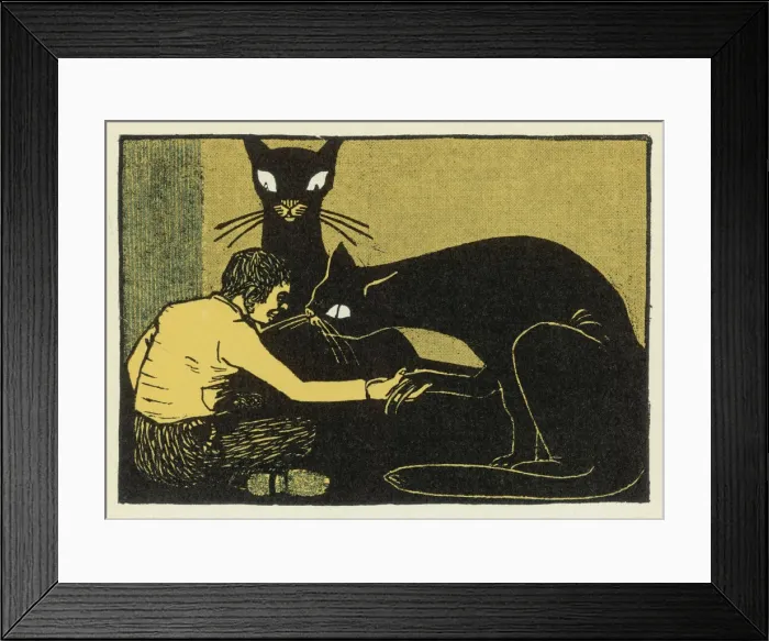 Framed Print : CATS AND BOY (GRIMM) Framed Print : CATS AND BOY (GRIMM)