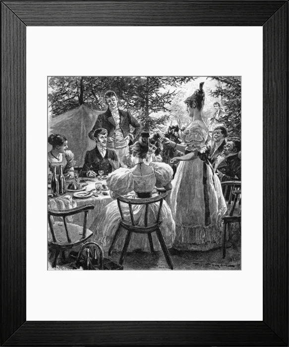 Framed Print : ALFRESCO DINNER 1835 Framed Print : ALFRESCO DINNER 1835