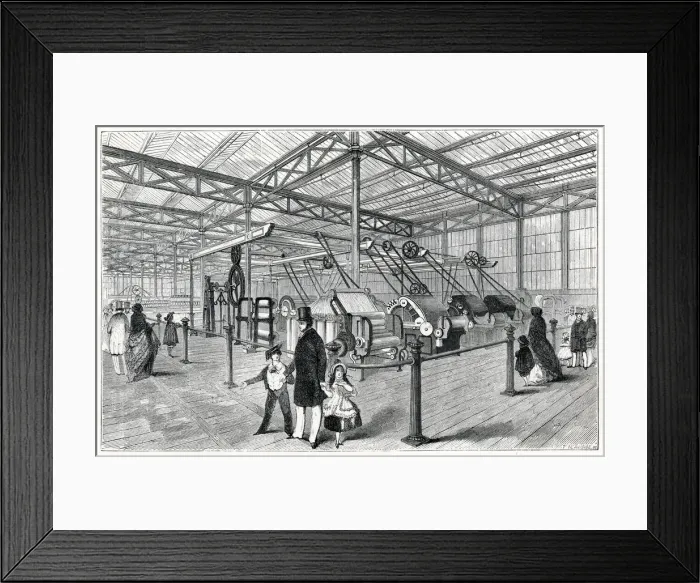 Framed Print : Cotton machines at the Great Exhibition 1851 Framed Print : Cotton machines at the Great Exhibition 1851