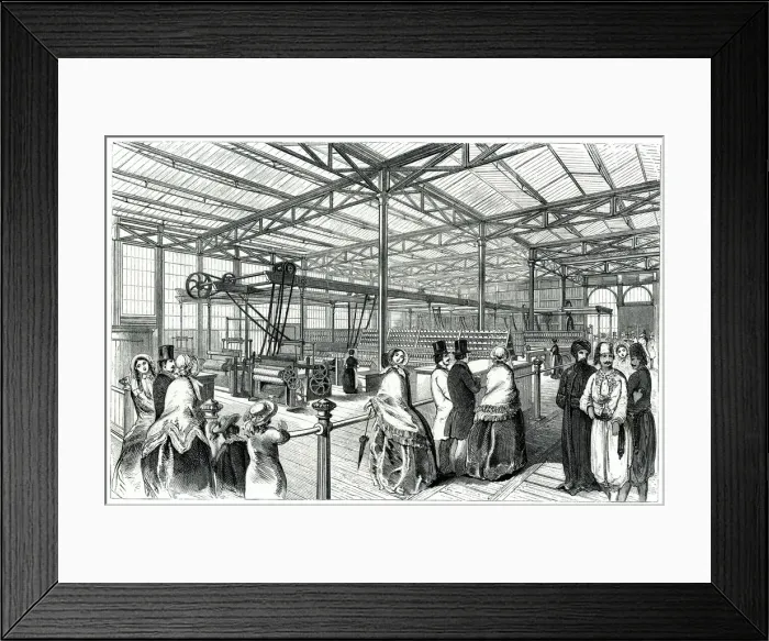 Framed Print : Great Exhibition, cotton machines 1851 Framed Print : Great Exhibition, cotton machines 1851