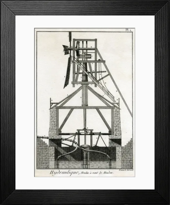 Framed Print : PUMP AND WINDMILL Framed Print : PUMP AND WINDMILL