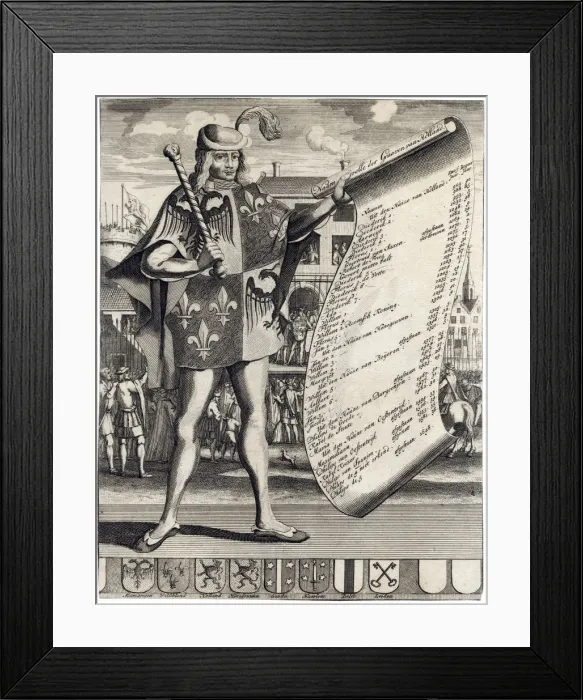 Framed Print : HERALD WITH LIST Framed Print : HERALD WITH LIST