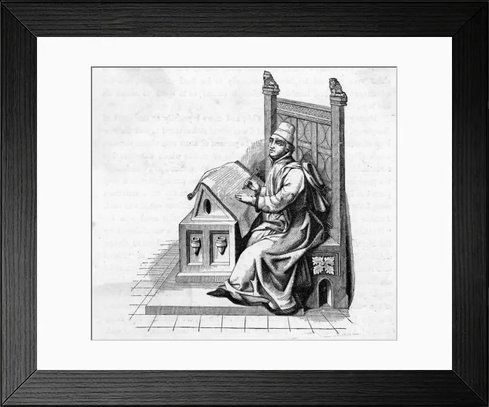 Framed Print : FLEMISH MONK COPYING Framed Print : FLEMISH MONK COPYING